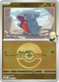 Cynthia's Gible | 109/217 | Poke Ball Reverse Holo | Pokemon Ascended Heroes - Image 1