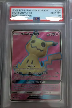 LOW POP - POKEMON SUN & MOON LOST THUNDER #206 FULL ART/MIMIKYU GX PSA 10 - Image 4