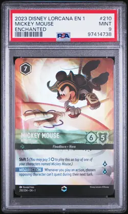 2023 DISNEY LORCANA EN 1-THE FIRST CHAPTER MICKEY MOUSE - ARTFUL ROGUE PSA 9 - Image 1