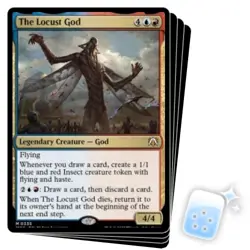 THE LOCUST GOD X4 March Of The Machine: Commander Magic MTG MINT CARD - Image 1