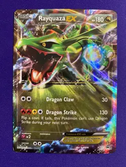 Heavily Played Rayquaza EX XY73 Pokemon Card - Image 1