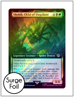 1x Shelob, Child of Ungoliant, Extended Art Surge Foil, LOTR, MTG LP Light Play - Image 1