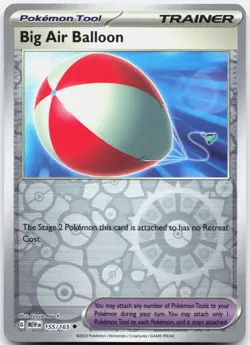 Big Air Balloon 155/165 UC 151 Pokemon Reverse Holo Lightly Played - Image 1