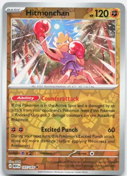 Hitmonchan 107/165 UC 151 Pokemon Reverse Holo Lightly Played - Image 1