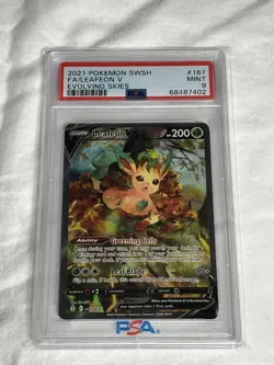 Leafeon V 167/203 PSA 9 Evolving Skies Alternate Full Art Pokemon TCG - Image 1