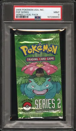 2005 Pokemon Pop Series 2 sealed booster pack graded PSA 9 MINT (cert 107286863) - Image 1