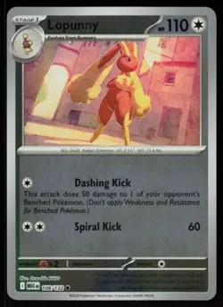 Lopunny 108/132 Common Mega Evolution Pokemon Reverse Holo Near Mint - Image 1