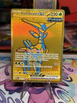 Iron Leaves Ex 176/131 Gold Secret Rare Prismatic Evolutions Pokemon TCG - Image 1