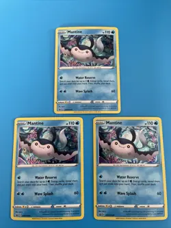 x3 Mantine Promo Holo Rebel Clash SWSH026 Sword & Shield NM/M, Pack Fresh - Image 1