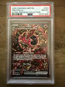 Pokemon 2025 Oricorio ex #024 Me: Mega Evolution Promo Holo EN PSA 8 - Image 1
