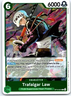 Trafalgar Law OP13-031 Rare Carrying On His Will One Piece Foil NM - Image 1