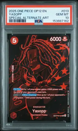 2025 ONE PIECE OP12-LEGACY OF THE MASTER SPECIAL ALTERNATE ART YASOPP PSA 10 - Image 1