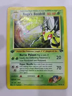 Pokemon Card Koga's Beedrill 1st ed Holo Gym Challenge 9/132 D FREE SHIPPING - Image 1