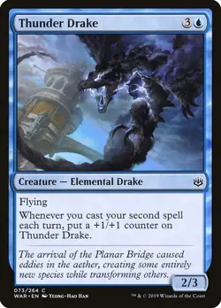 Thunder Drake 3x FOIL WAR MTG War of the Spark Common MINT blue - Image 1