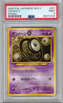 2000 POKEMON POCKET MONSTERS JAPANESE NEO 2 #201 UNOWN 0 PROMO PSA 9 - Image 1
