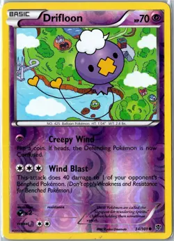 Pokemon Card - Drifloon 34/101 Plasma Blast Common Reverse Holo MP - Image 1