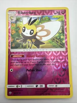 Ribombee 96/147 UC Burning Shadows Pokemon Reverse Holo NM - Image 1