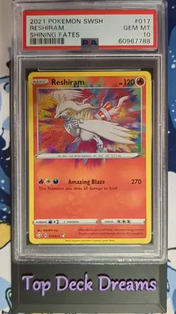 Pokemon Shining Fates Reshiram Amazing Rare 017/072 PSA 10 Gem Mint - Image 1