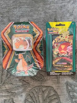 Pokemon TCG Dragon Tin Dragonite & Double Blister Pack - Image 1