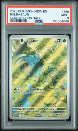 2023 POKEMON MEW EN-151 ILLUSTRATION RARE #166 BULBASAUR PSA 9 - Image 1