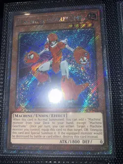 Yu-Gi-Oh! Machina Gearframe RA03-EN234 Platinum Secret Rare 1st Ed Near Mint - Image 1