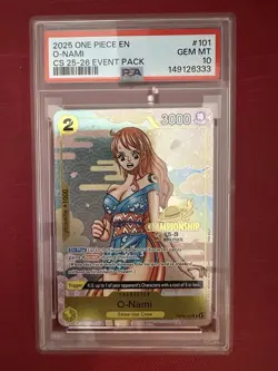 One Piece O-Nami OP06-101 Championship 25-26 2nd Anniversary Promo NM Nami PSA10 - Image 1