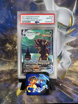 Pokemon TCG Umbreon VMAX Holo Secret Rare Card Evolving Skies 215/203 PSA 10 - Image 1