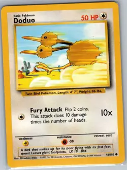 Doduo 48/102 Non Holo Base Set - Pokemon Card - NM - Image 1