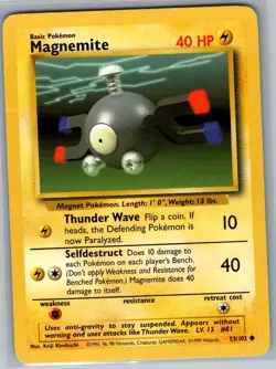 Magnemite 53/102 Non Holo Base Set - Pokemon Card - NM - Image 1