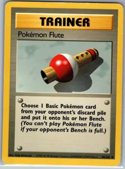 Pokemon Flute 86/102 Non Holo Base Set - Pokemon Card - LP - Image 1