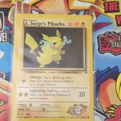 Pokemon TCG Lt. Surge's Pikachu 081/132 Gym Heroes Common 1st Ed 50 HP - Image 1