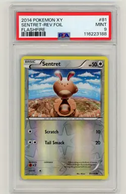 2014 Pokemon XY Flashfire Sentret Reverse Holo #81 PSA 9 Mint - Image 1