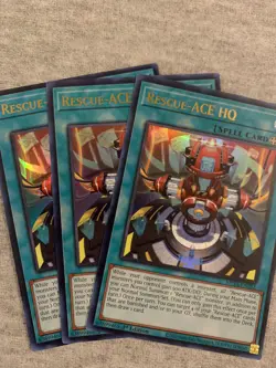 Yugioh! 3x Rescue-ACE HQ MP24-EN282 Ultra Rare 1st Ed NM - Image 1