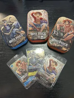3x ONE PIECE TIN PROMO SET TS-02 THREE BROTHERS *TINS AND PROMOS ONLY NO PACKS* - Image 2