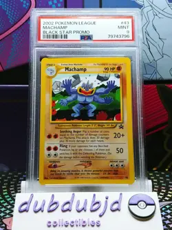 PSA 9 Machamp 43 Pokemon League Black Star Promo 2002 English Pokemon TCG WoTC - Image 1