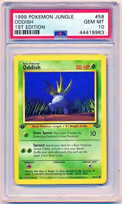 Pokemon Jungle Oddish Common 1st Edition #58 PSA 10 - POP 614 - Image 1