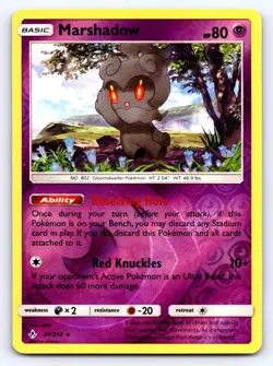 Marshadow 81/214 Holo Rare Unbroken Bonds Pokemon Reverse Holo Lightly Played - Image 1