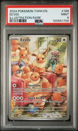 Graded Pokemon - Eevee (188/167) Twilight Masquerade PSA 9 - Image 1