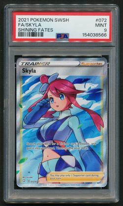 Skyla 072/072 Full Art Ultra Holo Rare Pokemon 2021 Shining Fates PSA 9 MINT - Image 1
