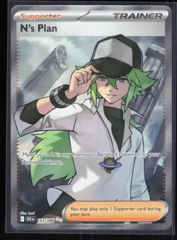 N's Plan 163/086 Holo Ultra Rare Black Bolt Pokemon NM 01-04-029 - Image 1