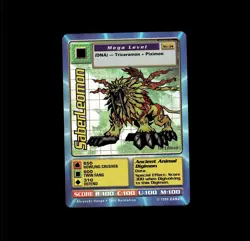 DIGIMON CARD GAME 1999 Bandai SaberLeomon HOLO RARE FOIL VINTAGE 1st edition - Image 1