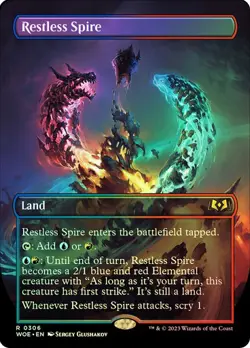 Magic The Gathering MTG RESTLESS SPIRE BORDERLESS FOIL Wilds of Eldraine NM - Image 1