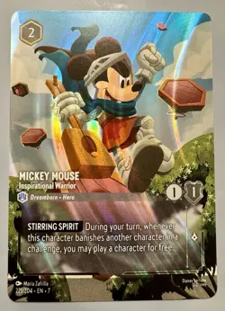 Disney Lorcana Mickey Mouse Inspirational Warrior Enchanted 221/204 NM Holo - Image 1