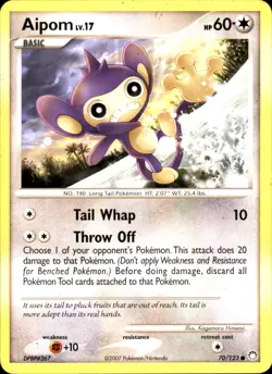 Aipom 70/123 Common - Pokemon Mysterious Treasures 2007 HP - Image 1