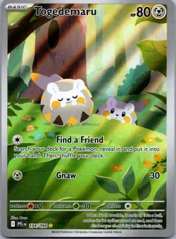 TOGEDEMARU 104/094 ILLUSTRATION RARE PHANTASMAL FLAMES POKEMON NM - Image 1