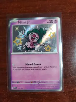 Pokemon Mime Jr. 157/091 Paldean Fates Shiny Holo Rare - Image 1
