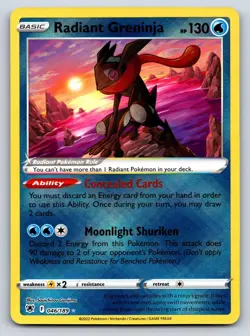 Radiant Greninja 046/189 Radiant Rare Astral Radiance Pokemon Near Mint - Image 1