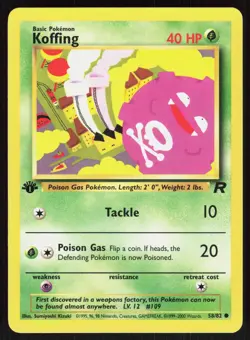 Koffing 58/82 Common Team Rocket Pokemon 1st Edition NM 01-07-19 - Image 1