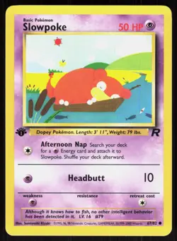 Slowpoke 67/82 Common Team Rocket Pokemon 1st Edition LP 01-07-06 - Image 1