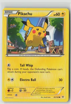 Pikachu 20/108 Common Roaring Skies Pokemon Moderately Played - Image 1